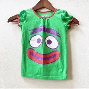 Pre-Loved YO GABBA GABBA Brobee Shirt with Puff Sleeves sz 5t
